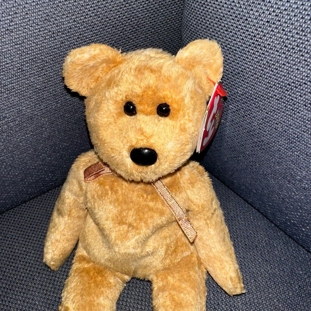 Ty Beanie Baby Bear Plush Toy, Brown, Cashew 2000 New NWT Vintage - Picture 3 of 11
